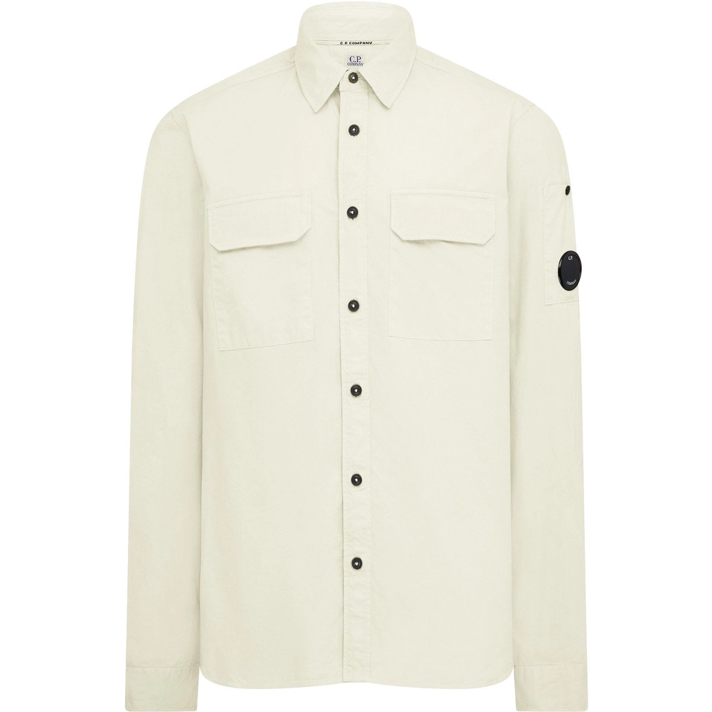 CP Company Long Sleeve Overshirt - Gauze White 103